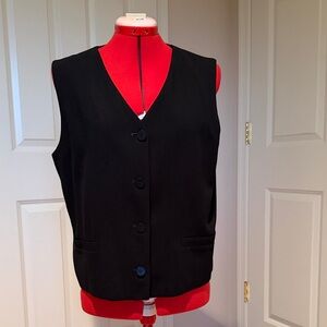 Ann Taylor Black Button-Up Vest